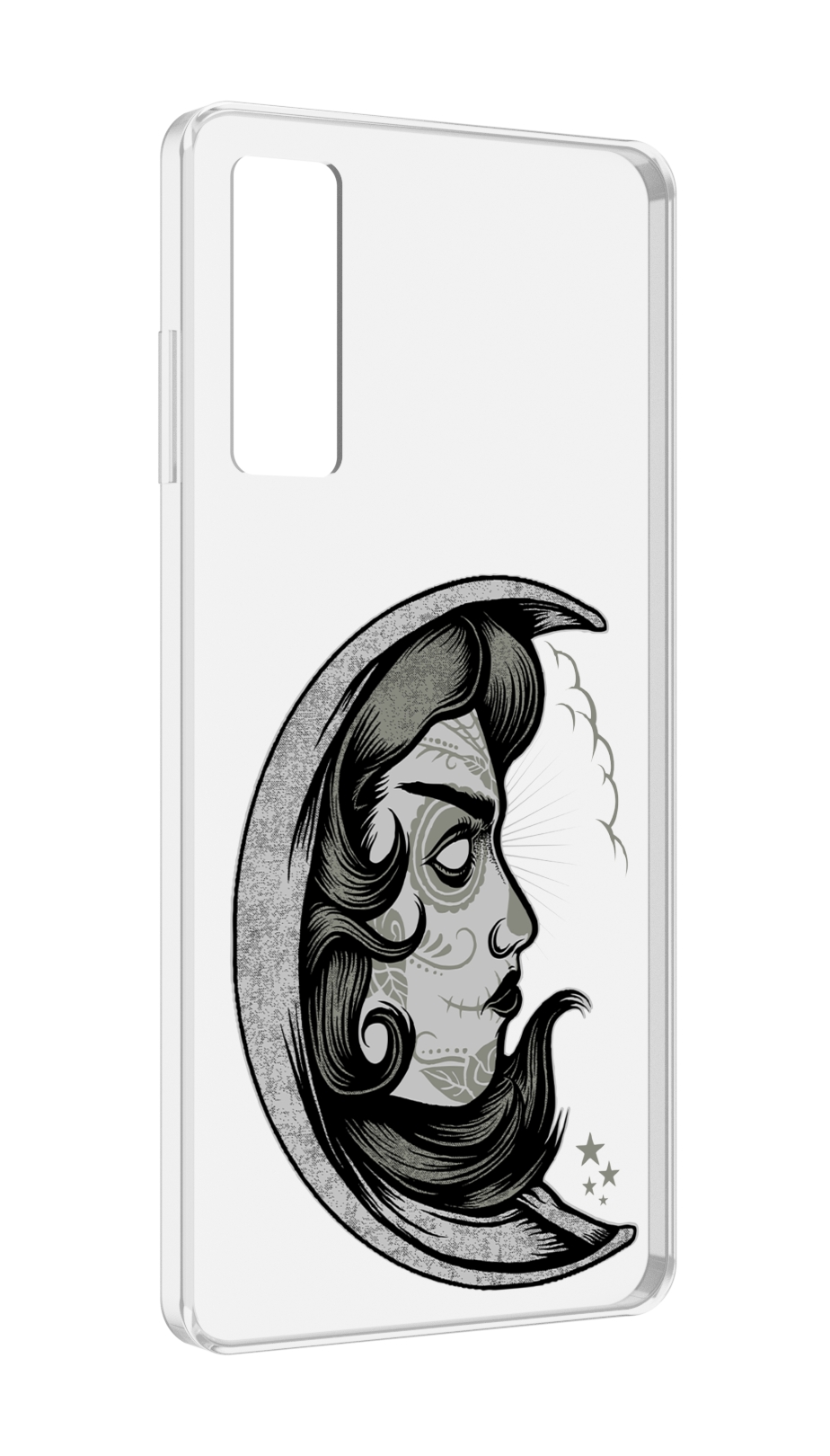 

Чехол MyPads черно белая луна с лицом для TCL 20 5G, Прозрачный, Tocco