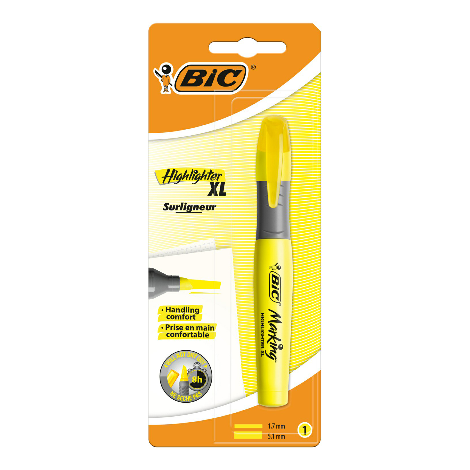 фото Маркер текстовый bic bright liner xl желтый