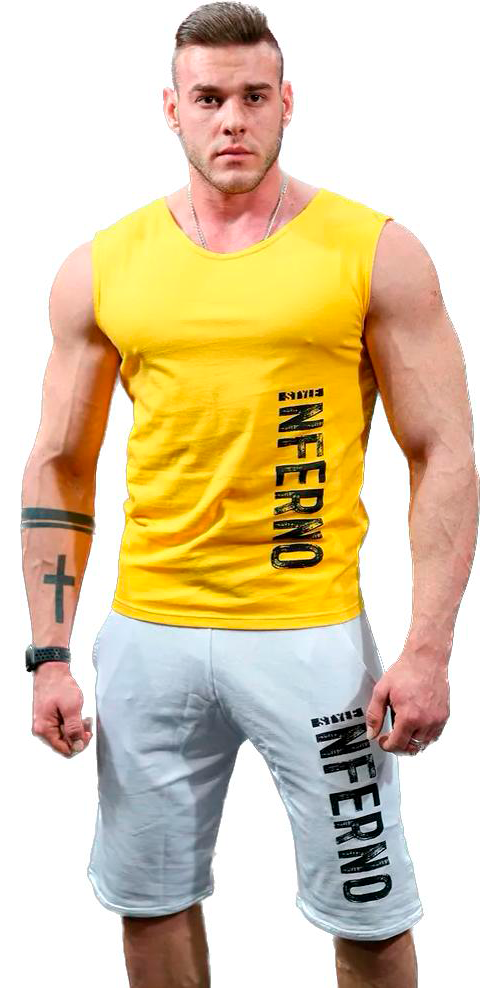 

Майка мужская INFERNO style М-002-000 желтая 2XL, Желтый, М-002-000