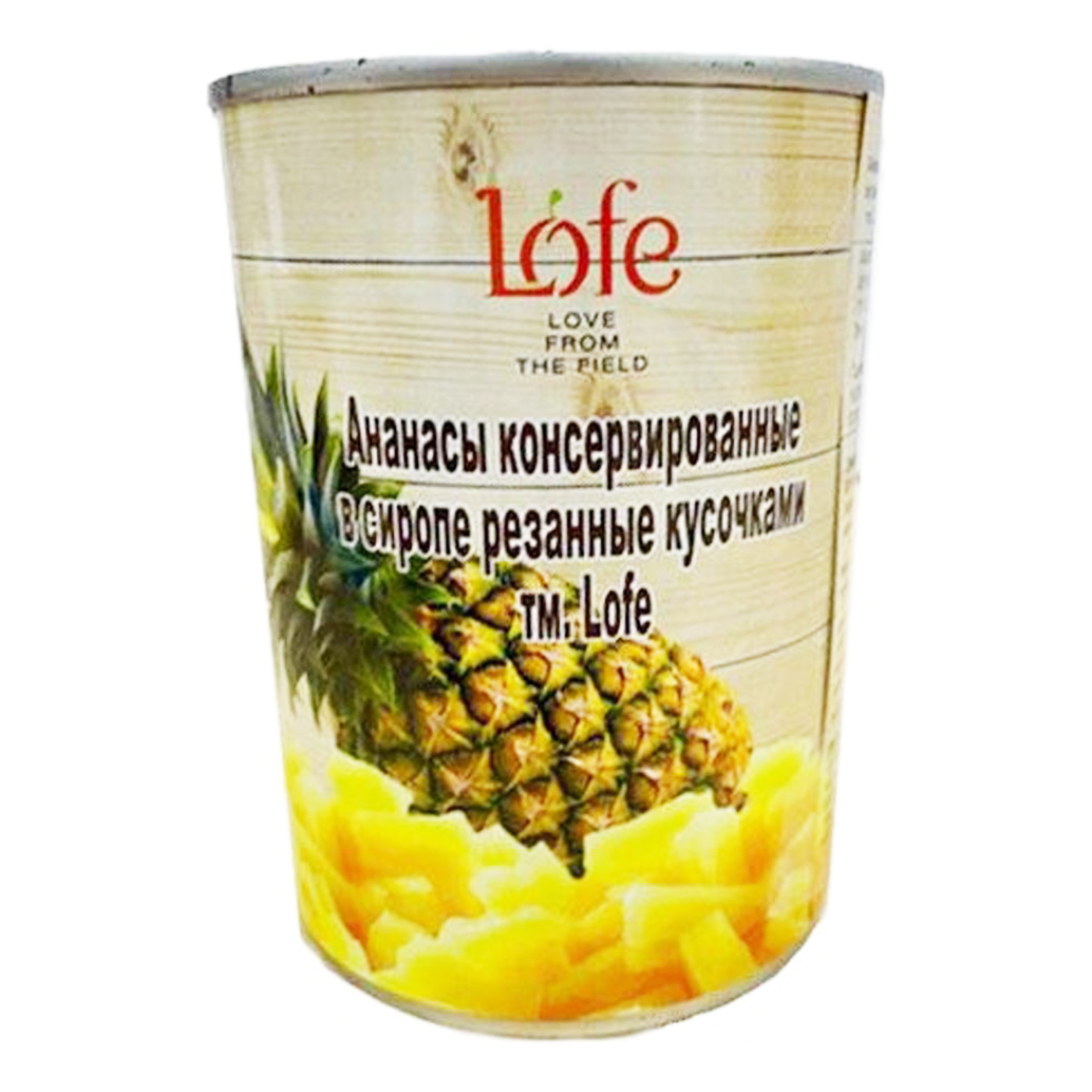 

Ананасы Lofe резанные кусочками в сиропе 565 г