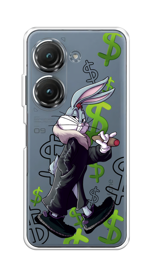 

Чехол на Asus ZenFone 9 "Rich Bugs Bunny", Зеленый;черный;голубой, 44850-6
