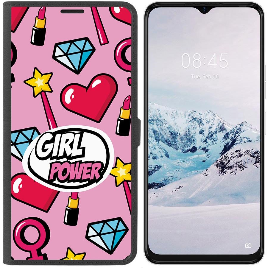 

Чехол-книжка Krutoff Eco Book для Tecno Spark 9 Pro Girl Power (черный)