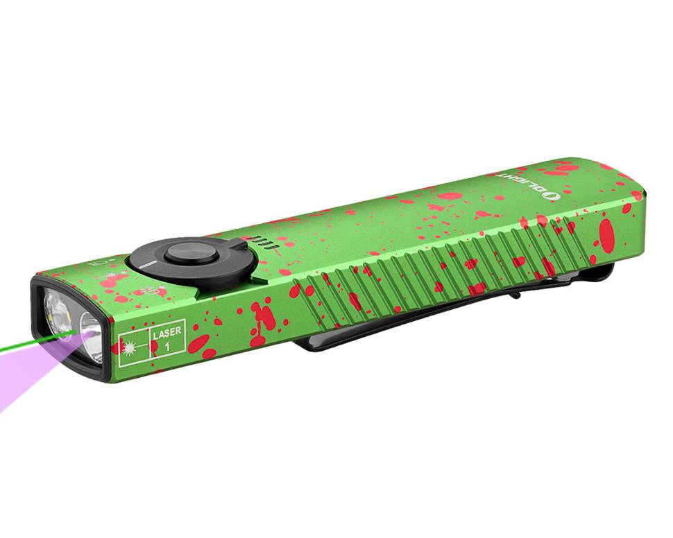 Фонарь Olight Arkfeld Pro Zombie Green CW, ЛЦУ и УФ, Li-po 1500 mAh, 102 метр, 1300 люмен