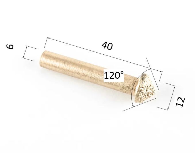 Фреза алмазная V-образная шлифовальная вакуумная пайка DJTOL DMV612120 для станка ЧПУ пальчиковая алмазная фреза diam
