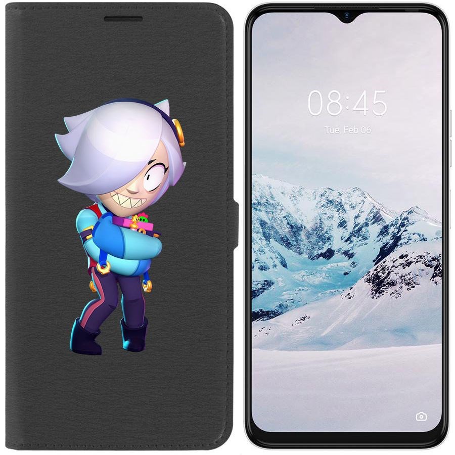 

Чехол-книжка Krutoff Eco Book для Tecno Spark 9 Pro Brawl Stars-Колетт (черный)