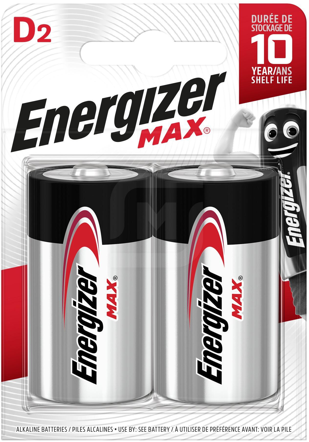 

Батарейки Energizer Max D алкалиновые 2 шт