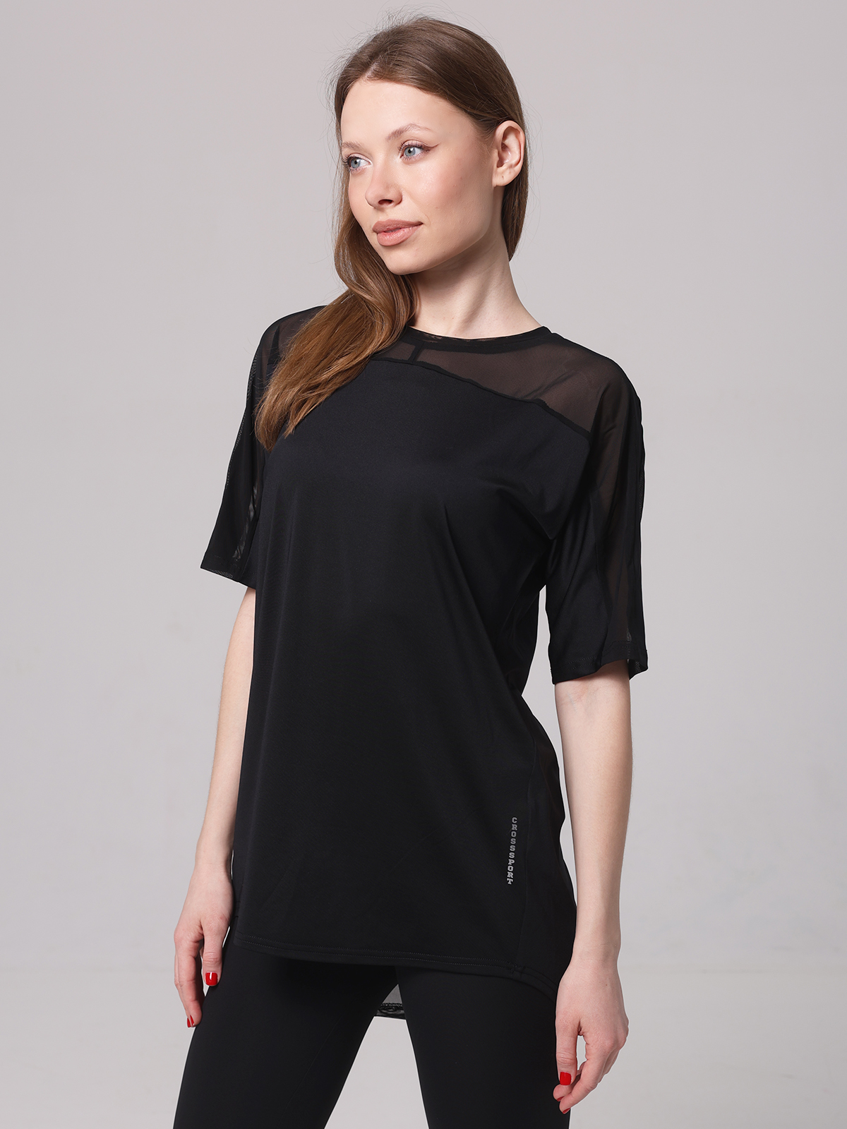 

Футболка женская CROSSSPORT ФЖДС-037 черная 50 RU, Черный, ФЖДС-037