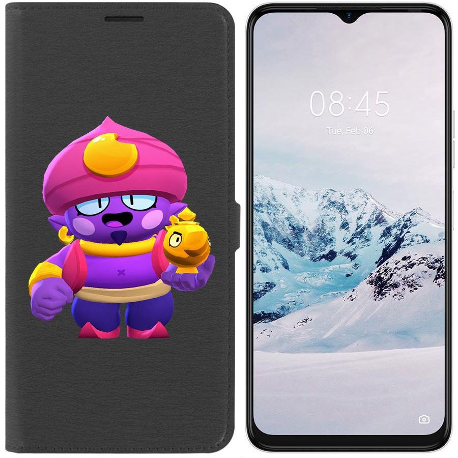 

Чехол-книжка Krutoff Eco Book для Tecno Spark 9 Pro Brawl Stars-Джин (черный)