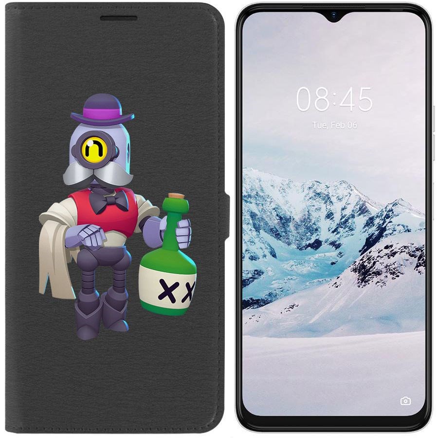 

Чехол-книжка Krutoff Eco Book для Tecno Spark 9 Pro Brawl Stars-Барли (черный)