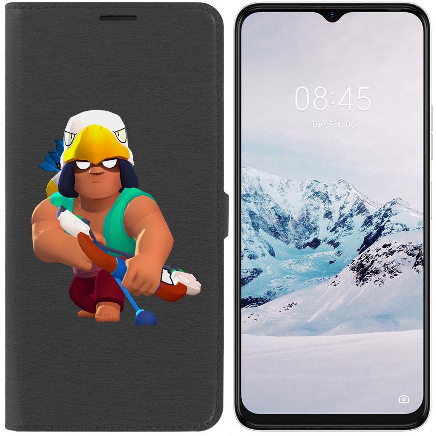 

Чехол-книжка Krutoff Eco Book для Tecno Spark 9 Pro Brawl Stars-Бо (черный)