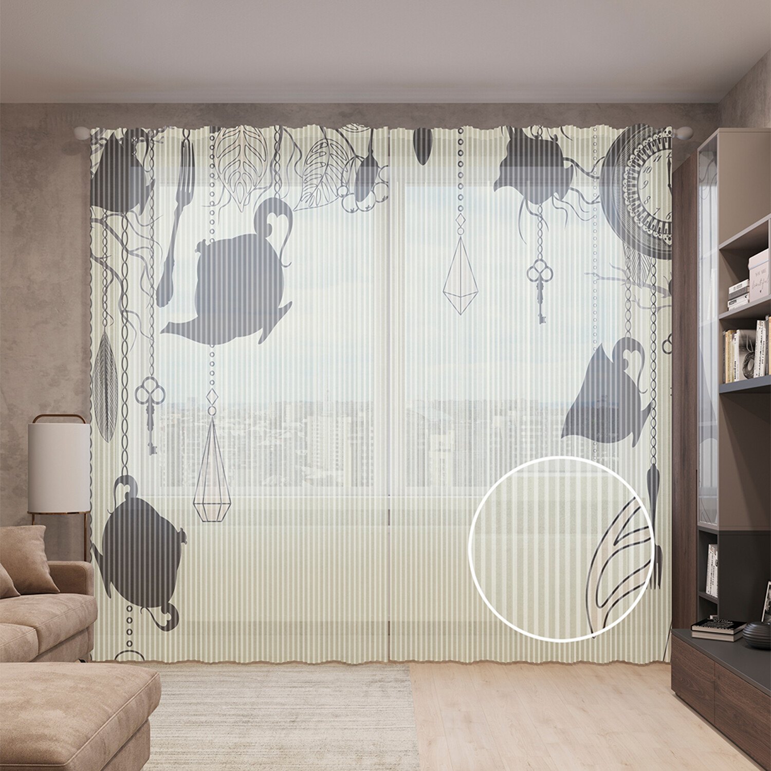 

Тюль вуаль на шторной ленте с принтом JoyArty "Вход к старьевщику", 310х265 см, Вход к старьевщику