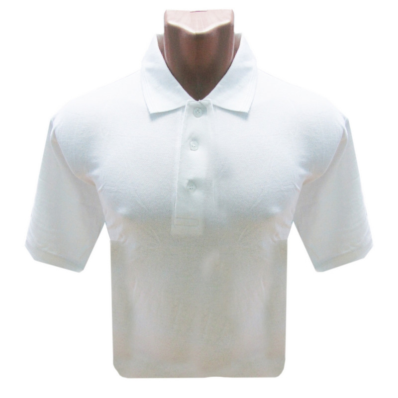 Рубашка Поло (190г.) с коротким рукавом бел.(XXL), NoBrand, белый, хлопок  - купить