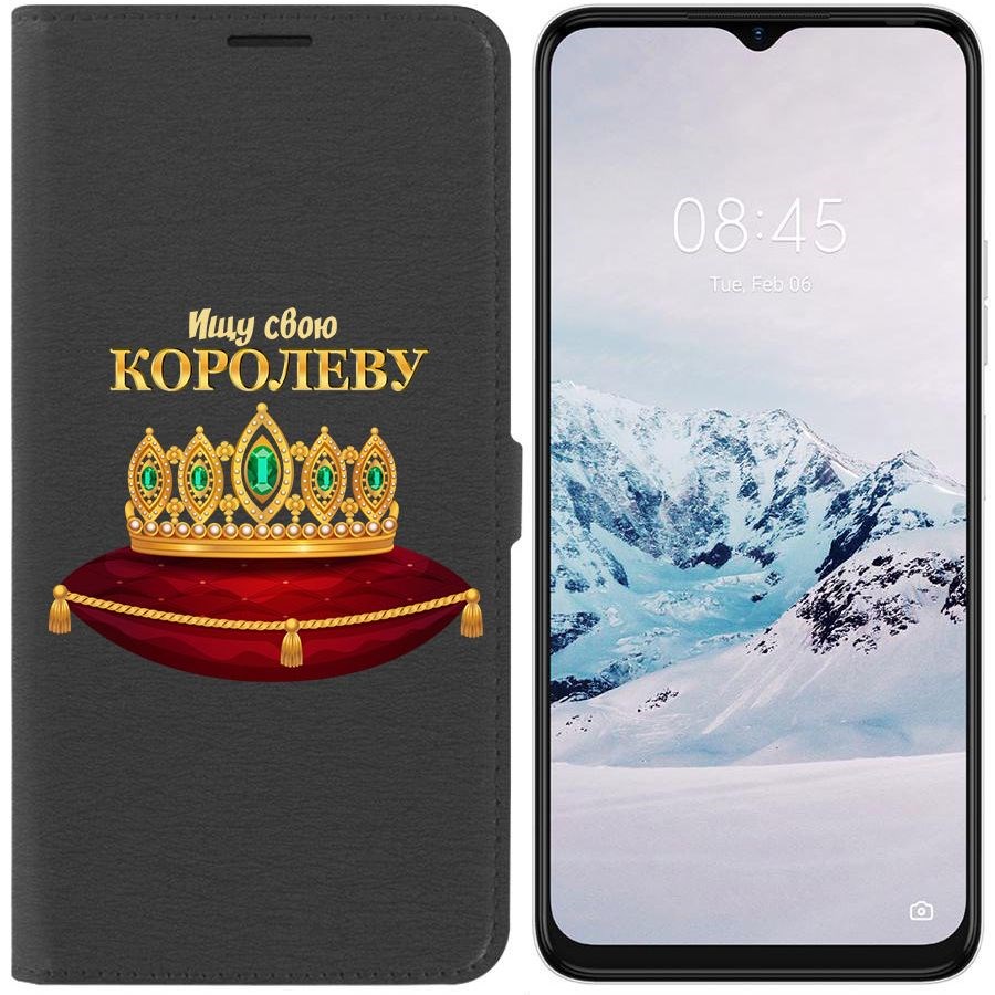 

Чехол-книжка Krutoff Eco Book для Tecno Spark 9 Pro Ищу свою Королеву (черный)
