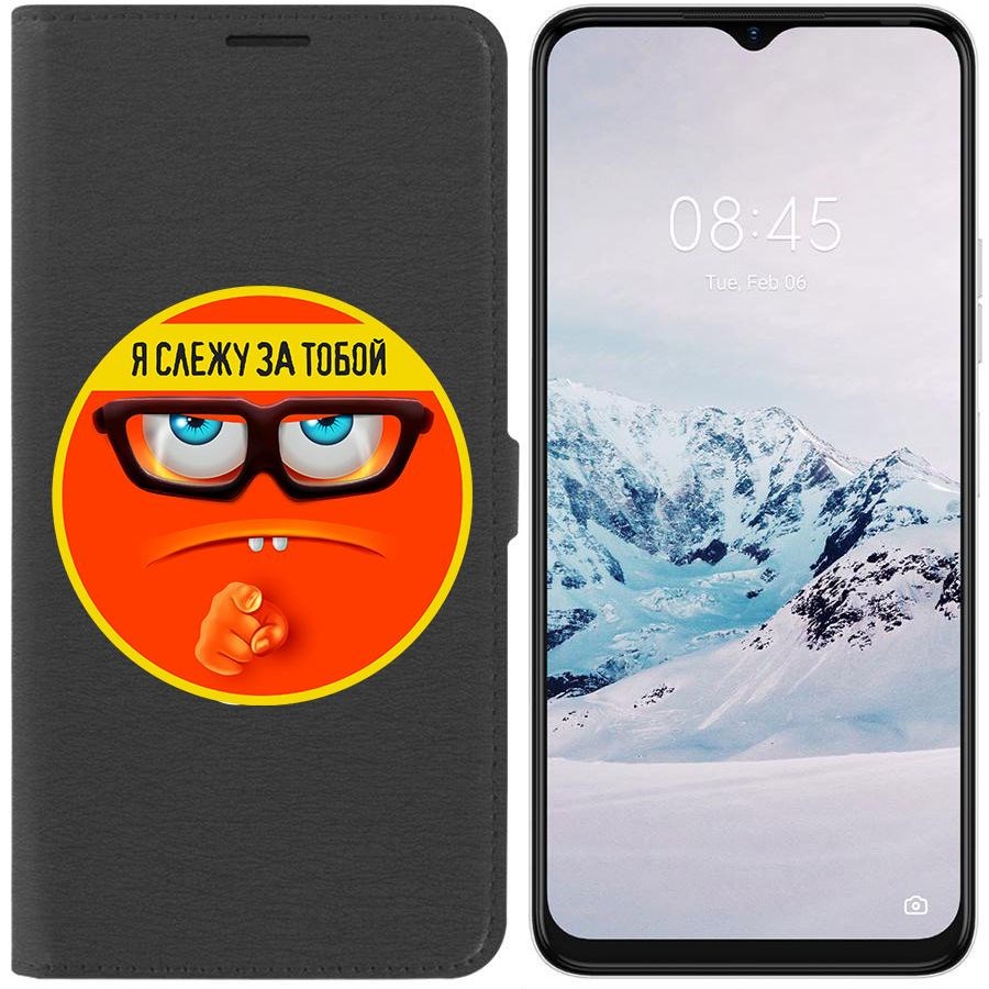 

Чехол-книжка Krutoff Eco Book для Tecno Spark 9 Pro Я слежу за тобой (черный)