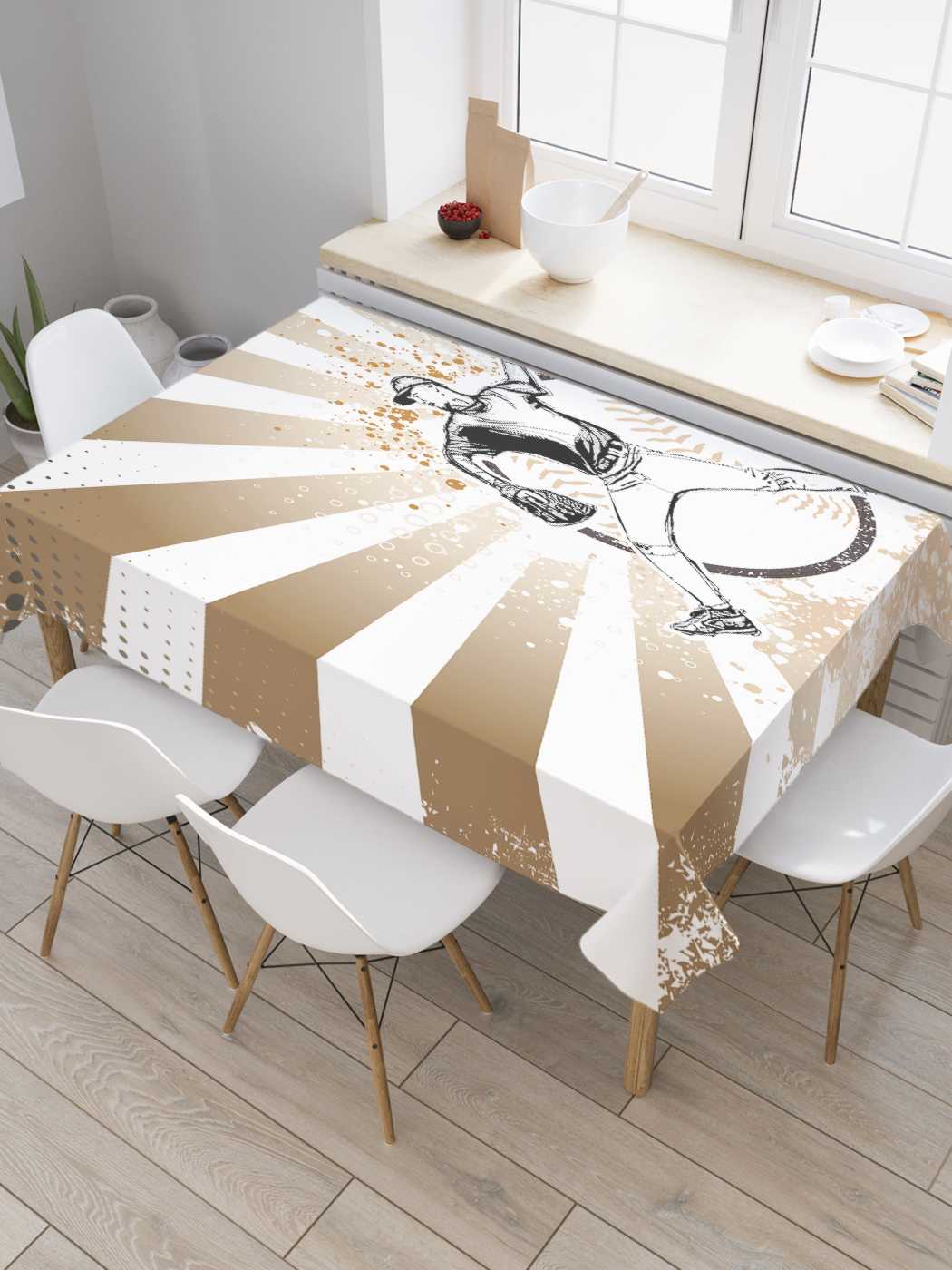 

Скатерть прямоугольная JoyArty "Волшебный бросок" из сатена, 180x145 см, Коричневый, Волшебный бросок