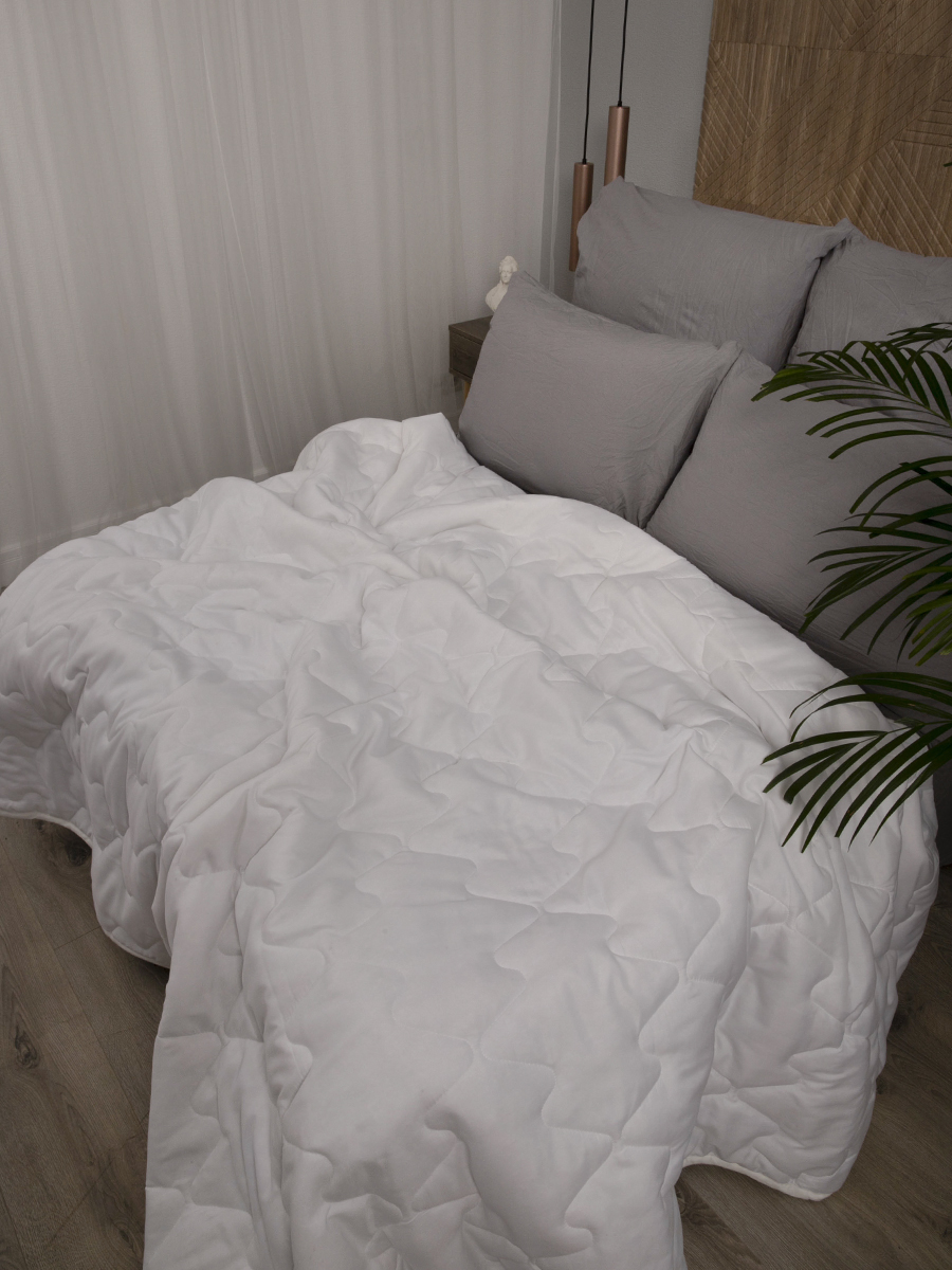 Одеяло стеганное 2 спальное, теплое всесезонное, Файбер 175х200 см, 300 гр/м2