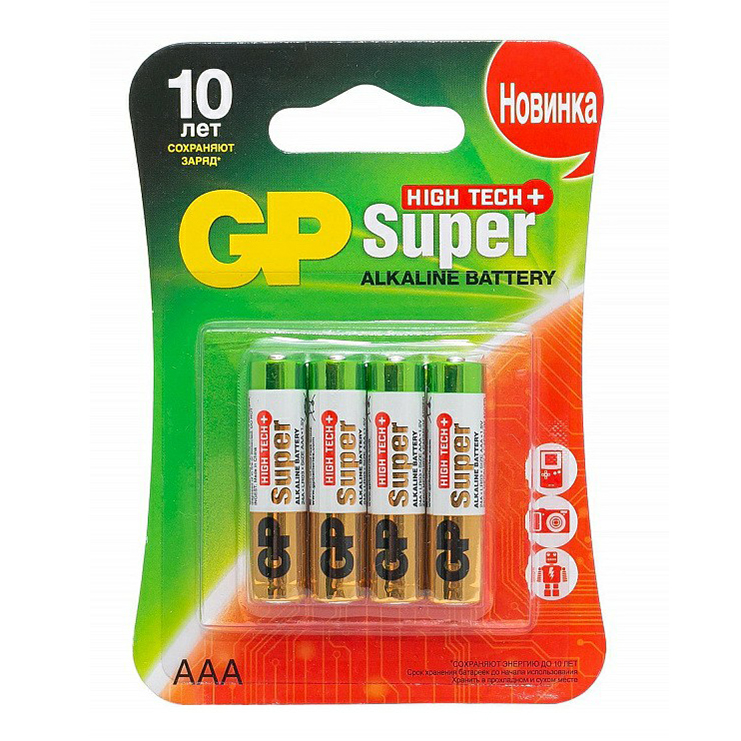 

Батарейки GP Super High Tech AAA 4 шт