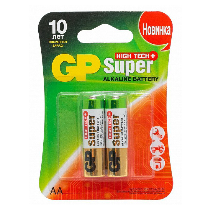 

Батарейки GP Super High Tech AA 2 шт