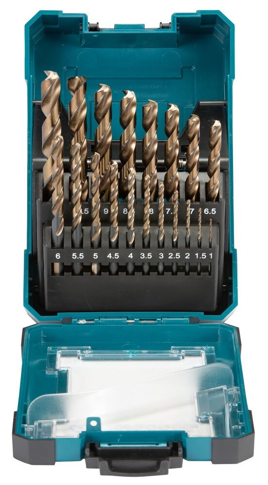 

Набор сверел по металлу 1-10 мм, 19шт. HSS-TiN Makita M-force, D-67583, D-67583