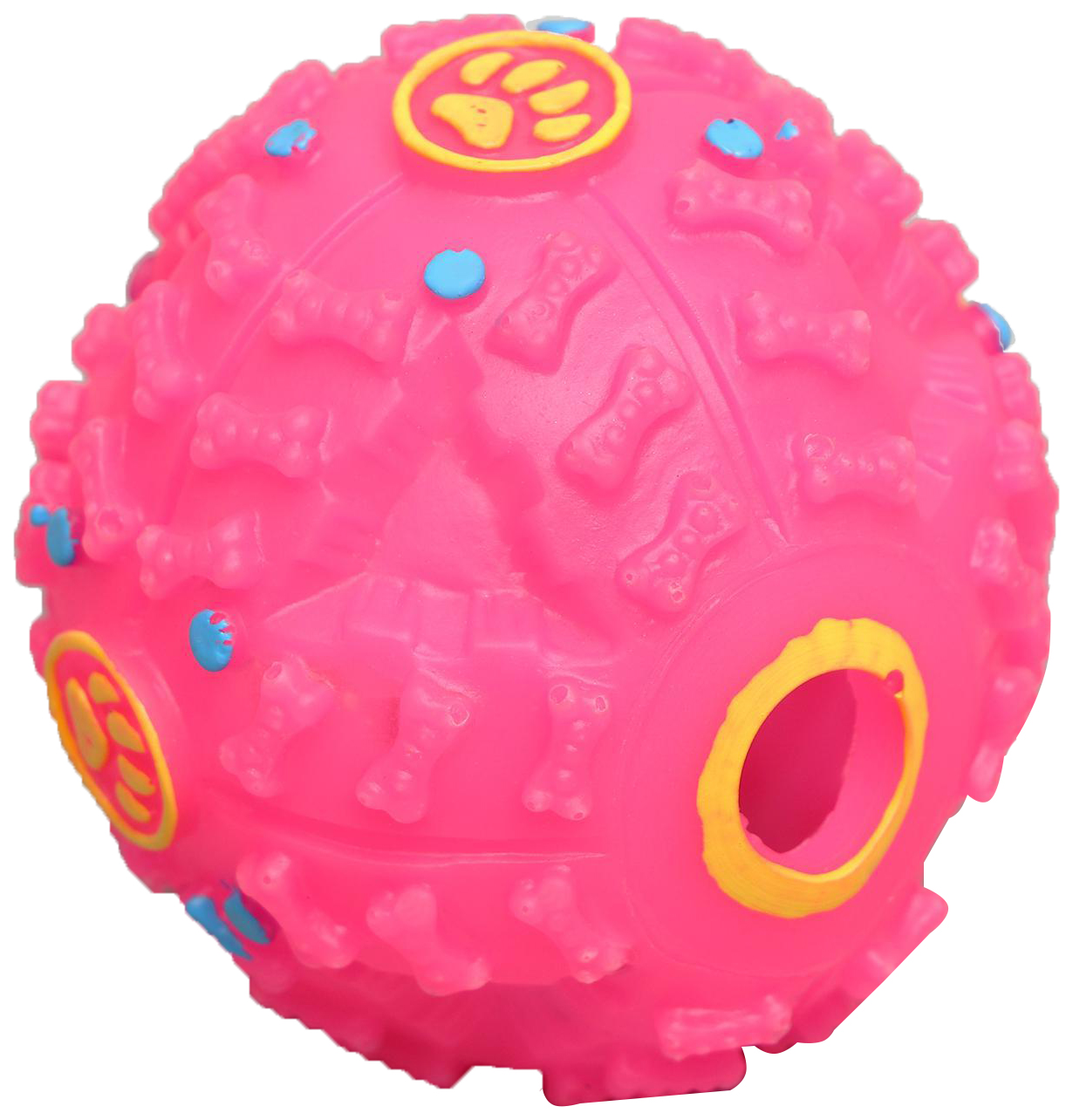 Мяч для собак Пижон квакающий жёсткий 7,5 см розовый