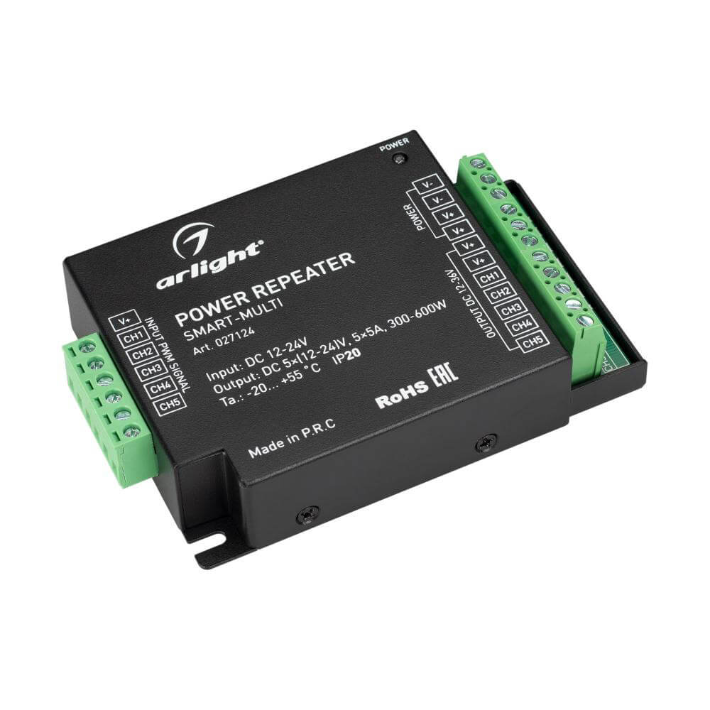

Усилитель Arlight SMART-MULTI (12-24V, 5x5A), Черный, 027124
