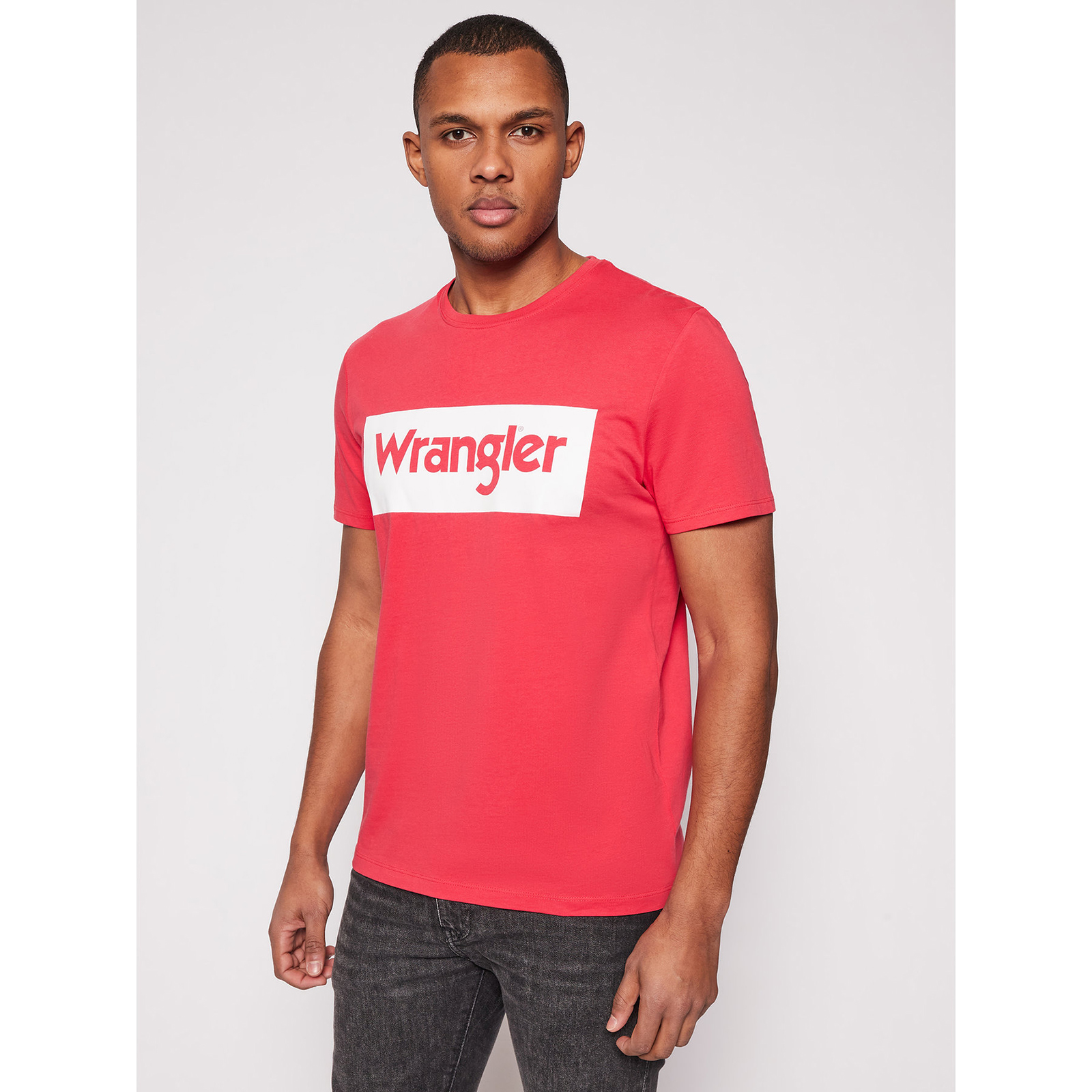 фото Футболка мужская ss logo tee rococco red wrangler красная s