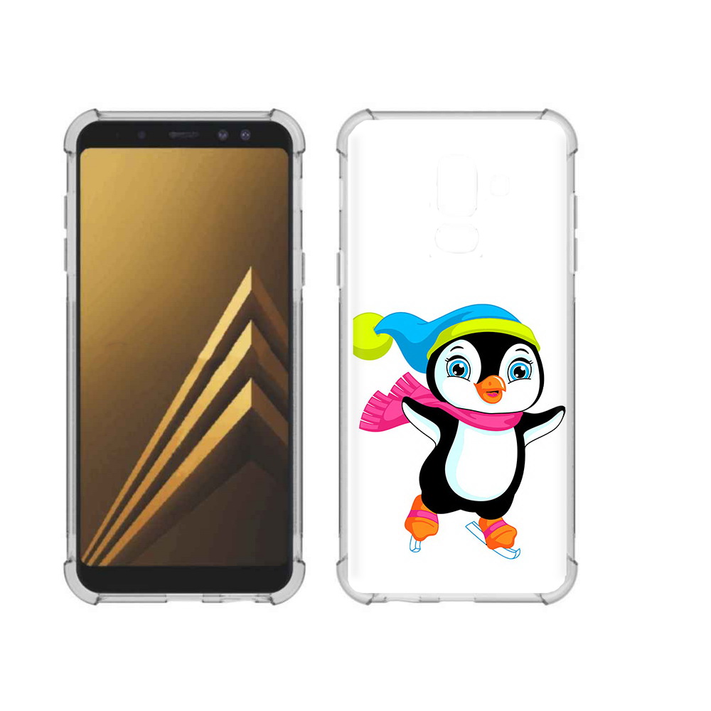 

Чехол MyPads Tocco для Samsung Galaxy A6+ (2018) пингвин на коньках (PT111520.594.540), Прозрачный, Tocco