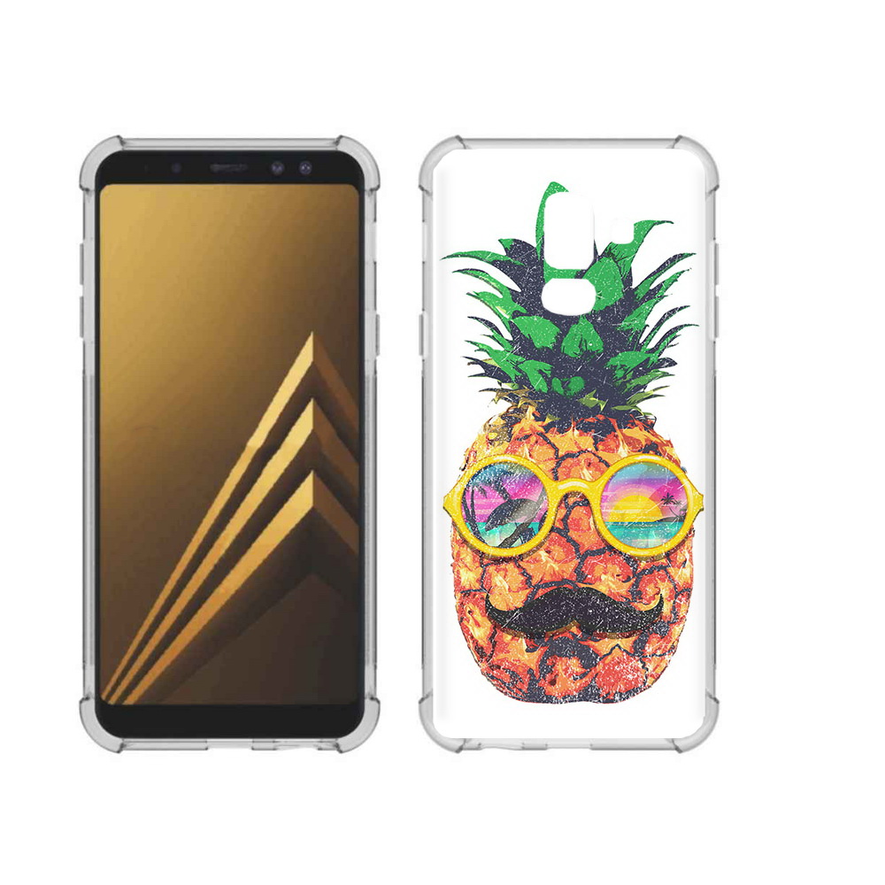 

Чехол MyPads Tocco для Samsung Galaxy A6+ (2018) прикольный ананас с лицом, Прозрачный, Tocco