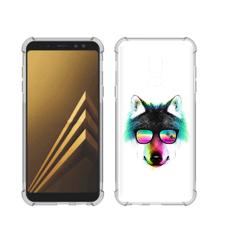 

Чехол MyPads Tocco для Samsung Galaxy A6+ (2018) радужный волк (PT111520.594.567), Прозрачный, Tocco