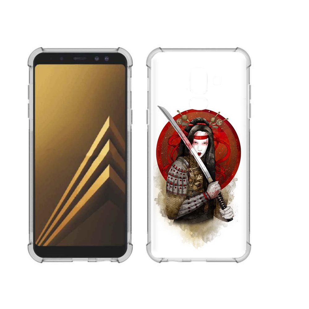 

Чехол MyPads Tocco для Samsung Galaxy A6+ (2018) рисованная девушка с катаной, Прозрачный, Tocco