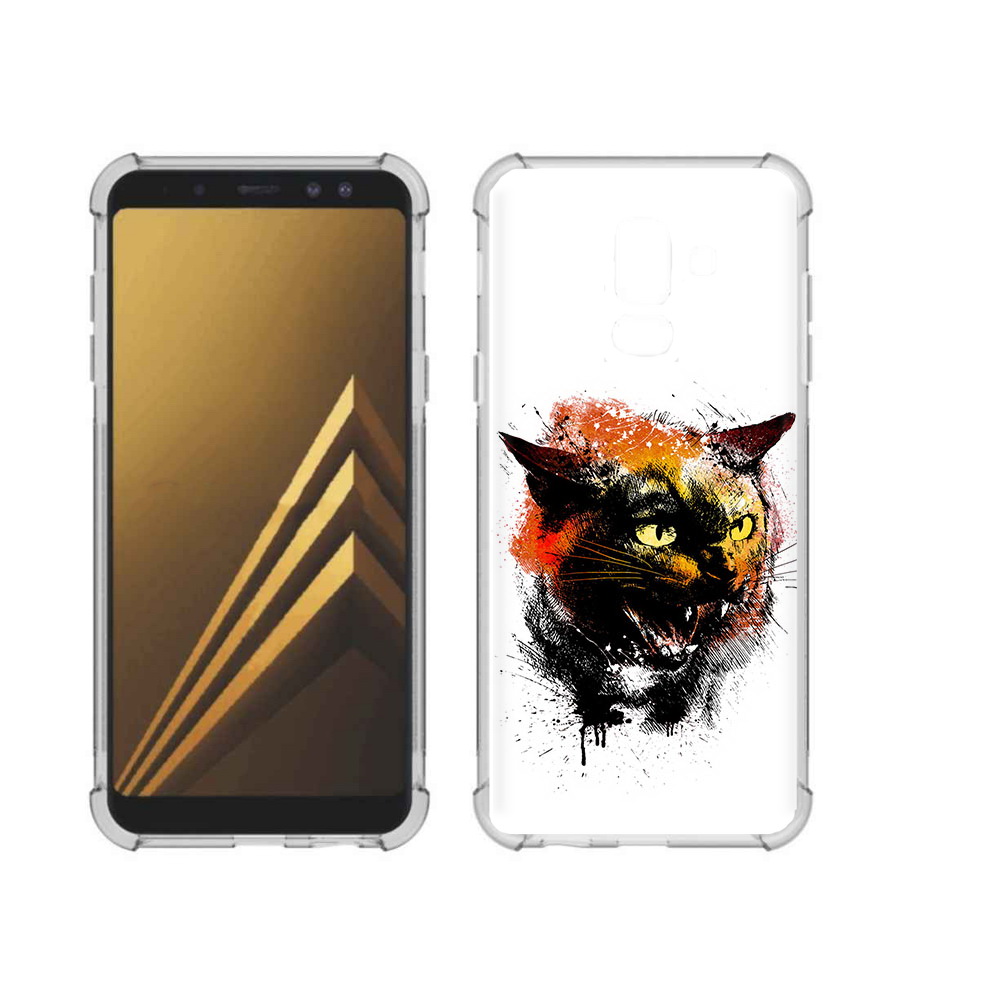 

Чехол MyPads Tocco для Samsung Galaxy A6+ (2018) сиамский кот (PT111520.594.598), Прозрачный, Tocco