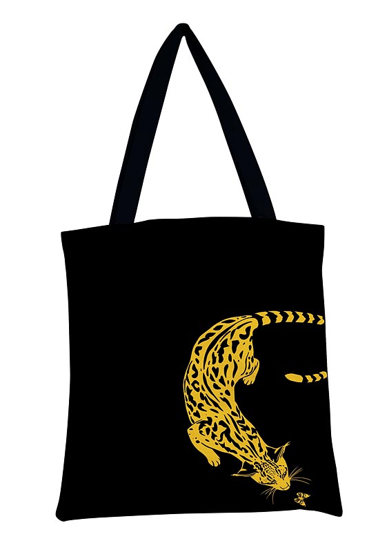 Шоппер унисекс Арт и Дизайн 432 черный/ползущий леопард