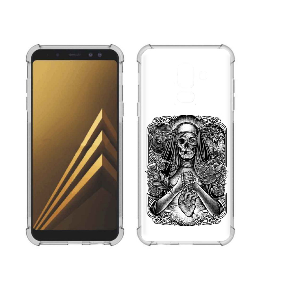 

Чехол MyPads Tocco для Samsung Galaxy A6+ (2018) скелет с сердцем (PT111520.594.603), Прозрачный, Tocco