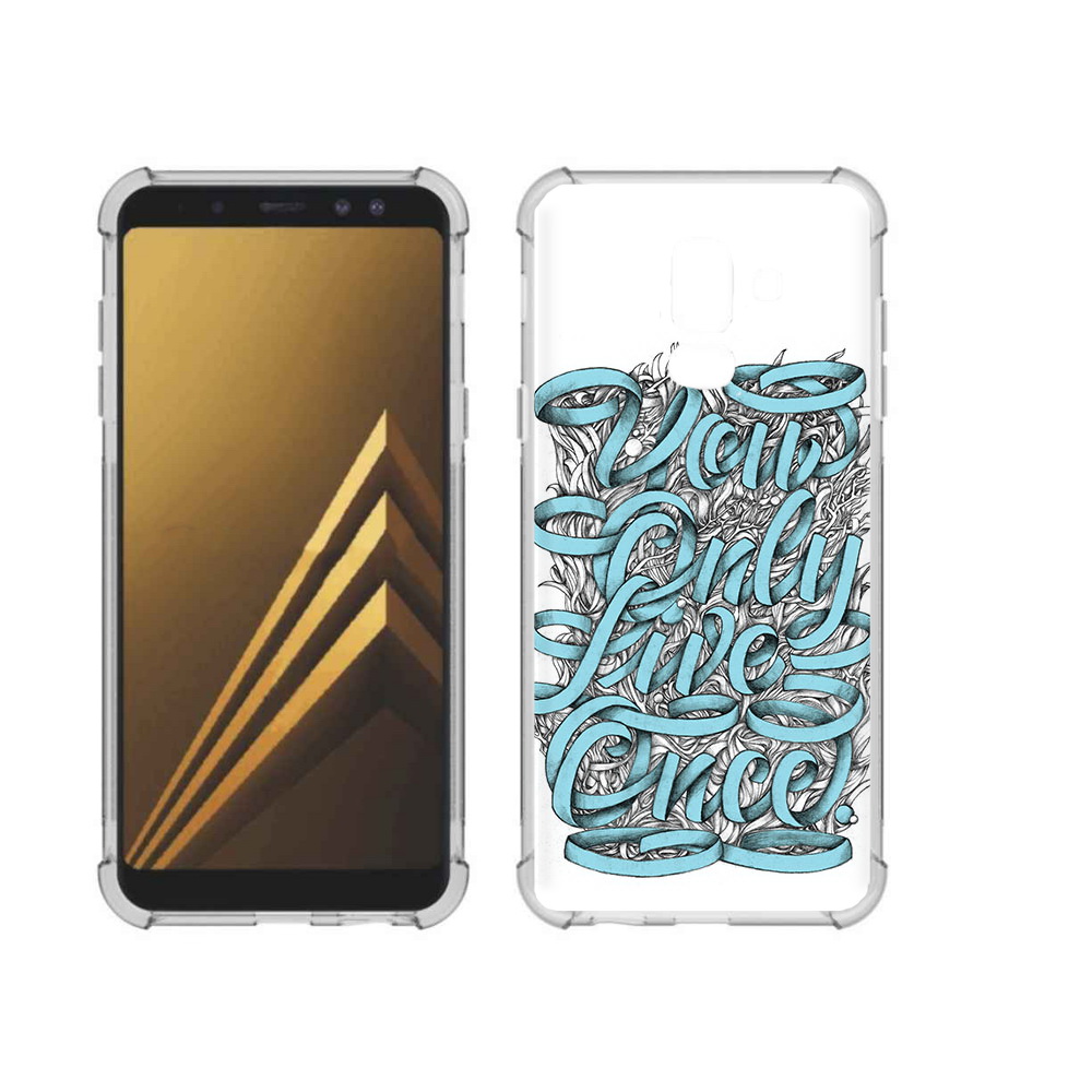 

Чехол MyPads Tocco для Samsung Galaxy A6+ (2018) слова из ленты абстракция, Прозрачный, Tocco