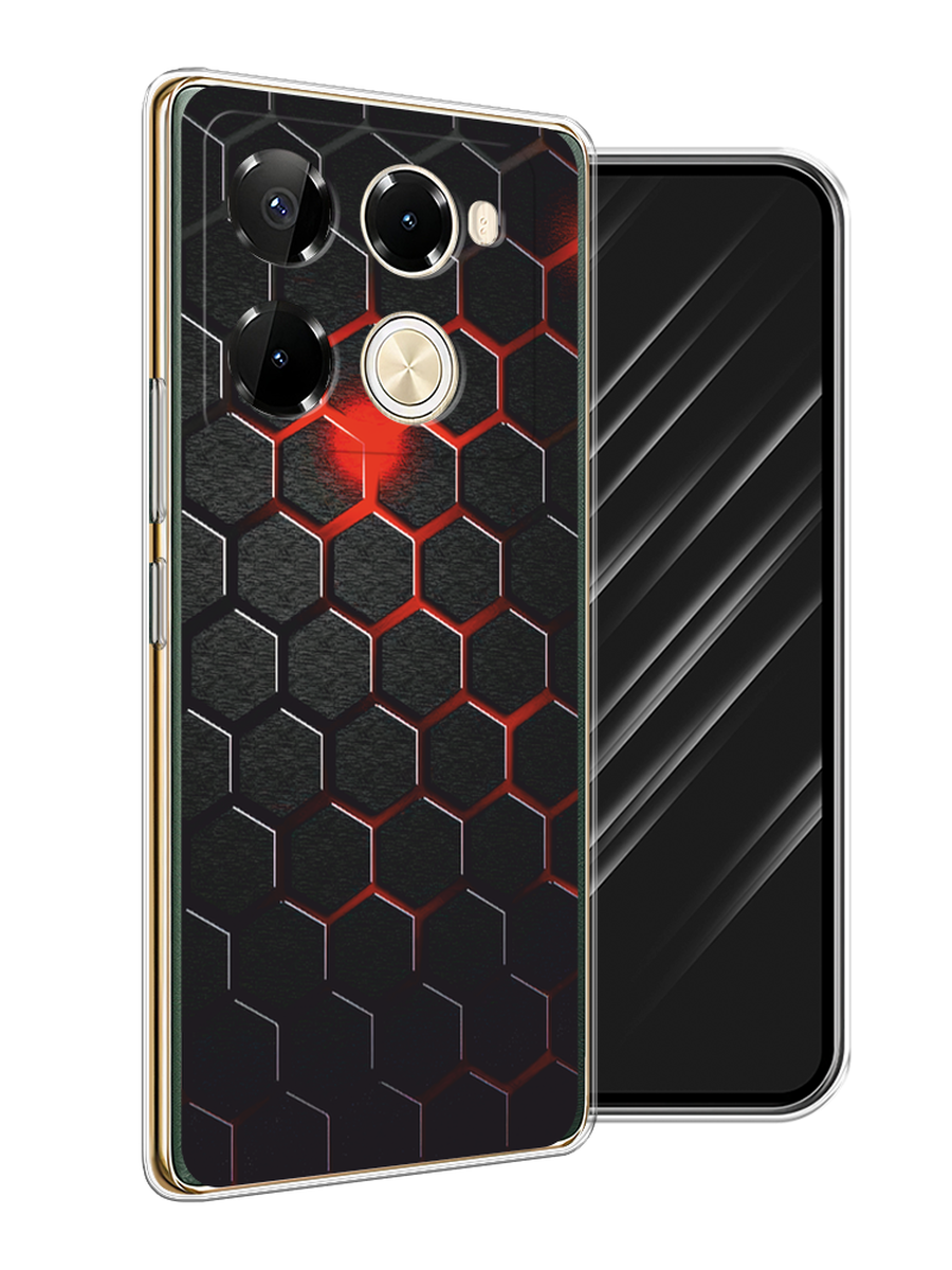 

Чехол Awog на Infinix Note 40 Pro 5G/Note 40 Pro Plus "Фон соты красные", Красный;черный, 3105950-1
