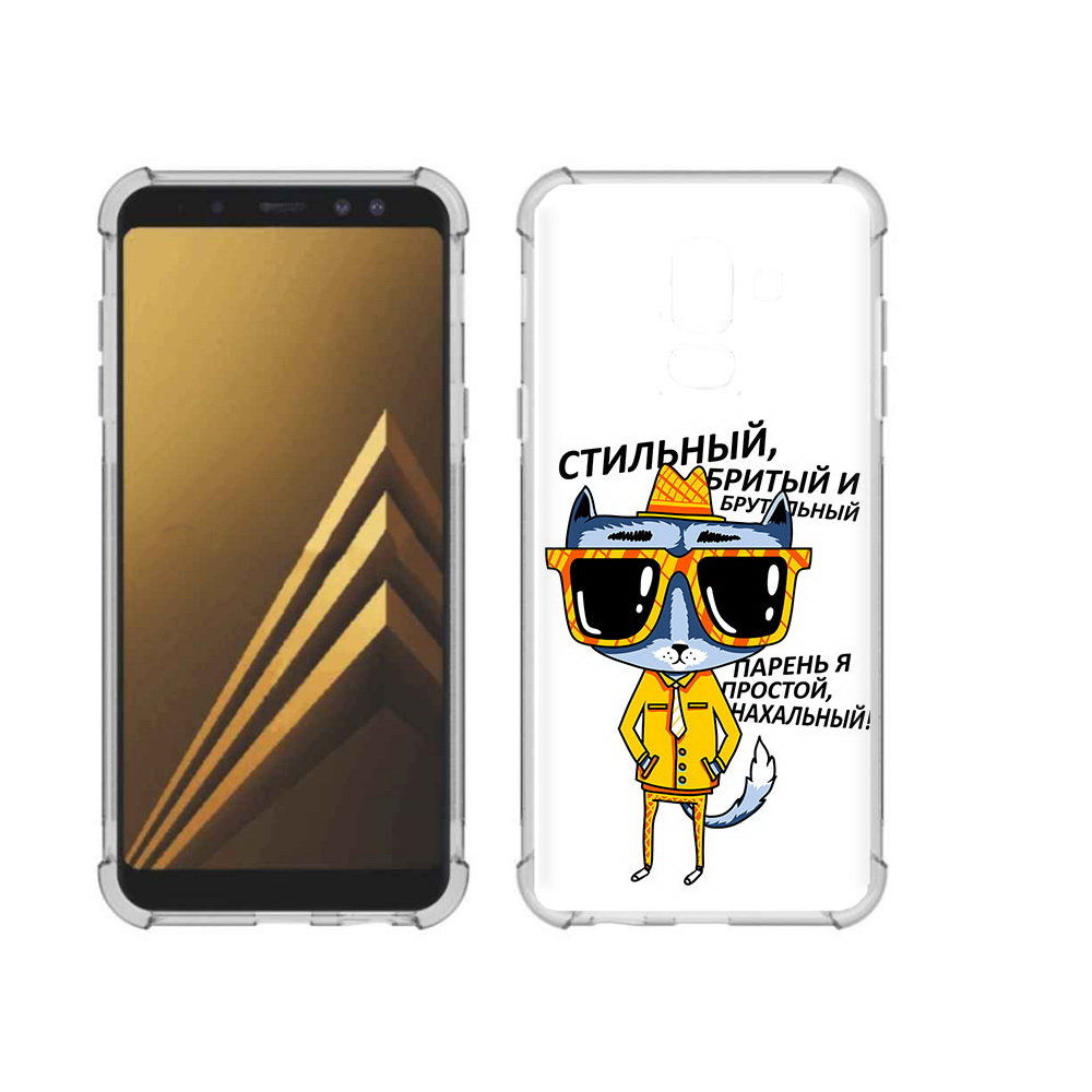 

Чехол MyPads Tocco для Samsung Galaxy A6+ (2018) стильный кот (PT111520.594.625), Прозрачный, Tocco