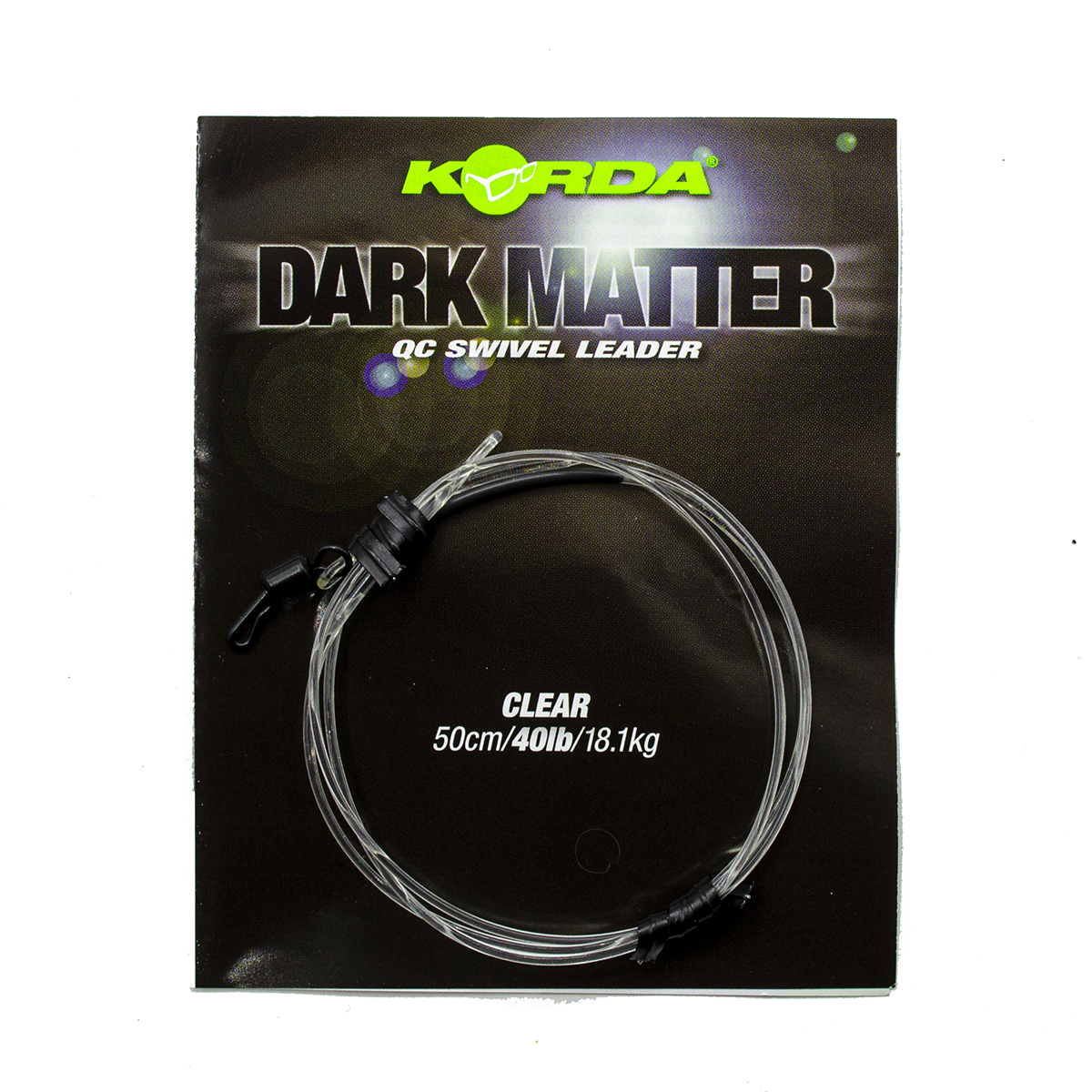 

Рыболовный поводок Korda 50 см, 18.1 кг, сталь; полиэтилен, 1 шт., Серый, Dark Matter Leader QC Swivel