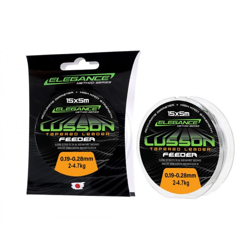 

Леска рыболовная Elegance Method Lusson Tapered Leader 0,19-0,28 мм 15 м 2 кг, Прозрачный, FXEM-504