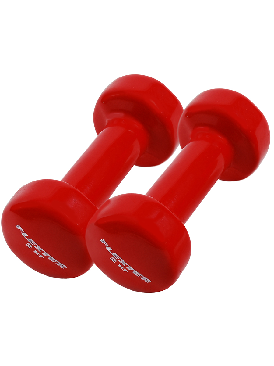 фото Гантели неопреновые для фитнеса flexter 2 кг красные