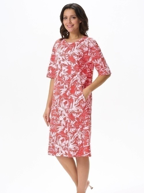 Платье домашнее женское Lori N0151 красное 48 RU