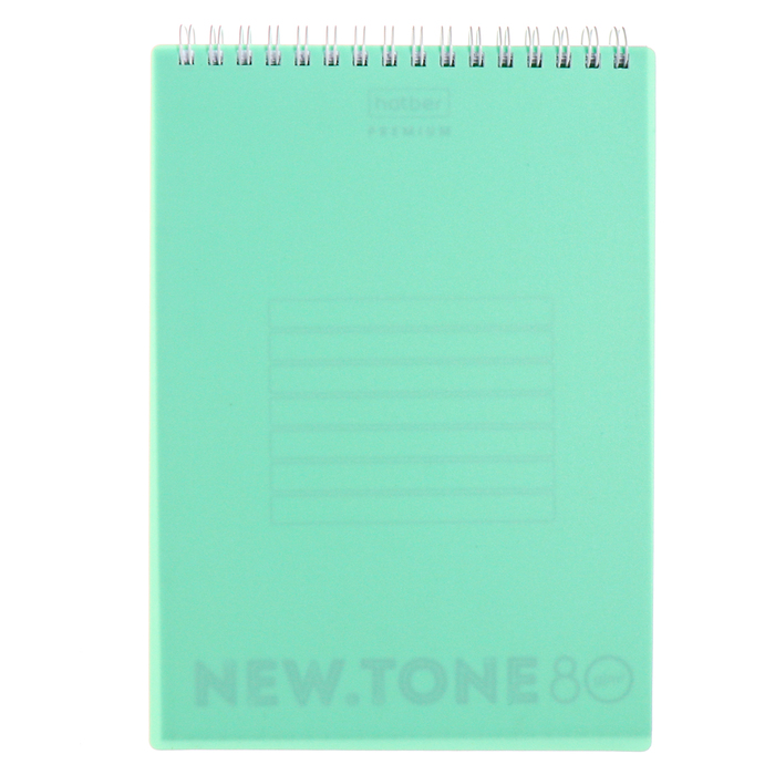

Блокнот Hatber NEWtone Pastel Мята А5 80л кл на гребне, пластиковая обложка