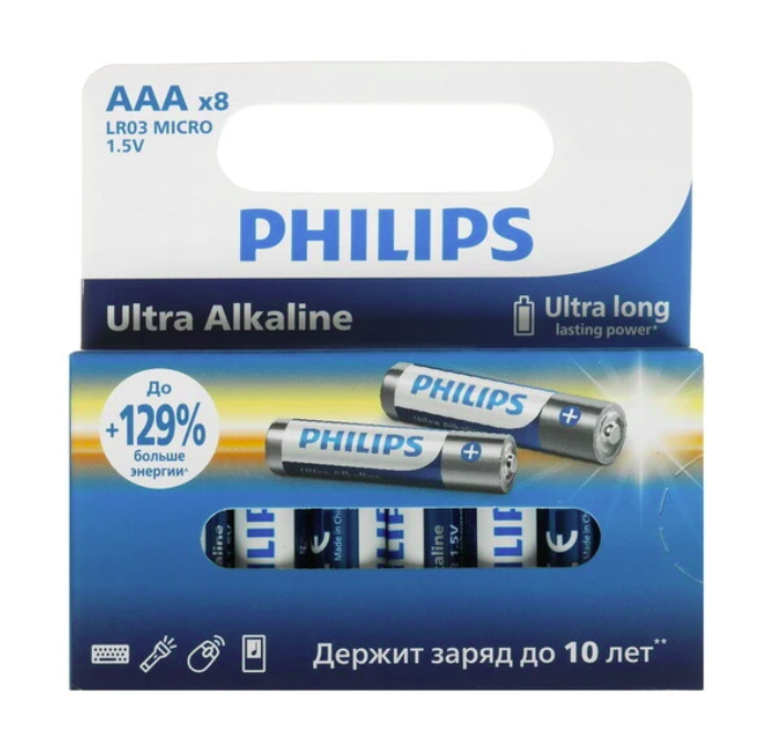 Батарейка Philips LR03E8W, 51 AAA LR03