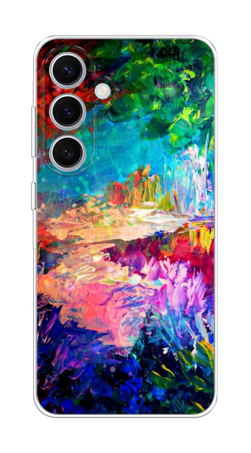 

Чехол на Samsung Galaxy S24 FE 5G "Лес-гуашь", Синий;розовый;зеленый, 2109950-1