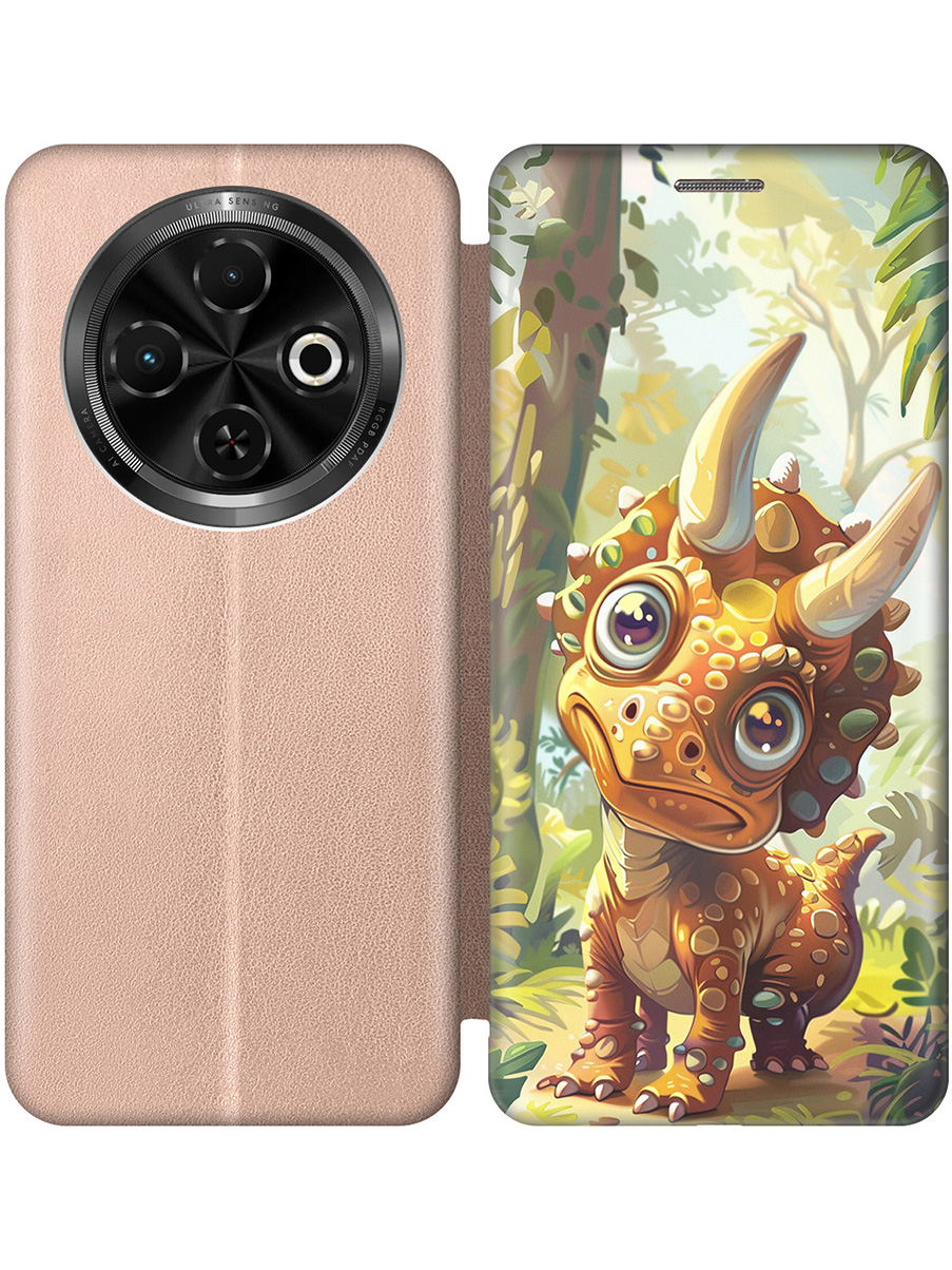 

Чехол-книжка на Tecno Spark 30C с принтом "Малыш-динозавр" золотой, Золотистый;желтый;зеленый, 786716372