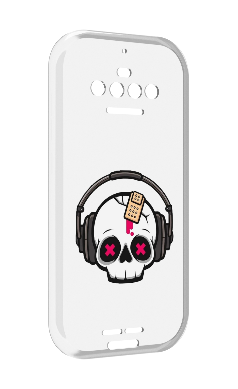 

Чехол MyPads черепок в наушниках для Oukitel F150 R2022, Прозрачный, Tocco