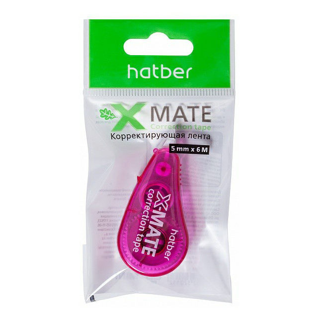 

Корректирующая лента Hatber X-Mate mini 5 мм х 6 м в ассортименте