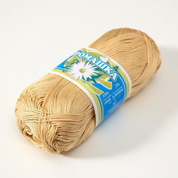 

Пряжа ПНК Кирова кокон, Ромашка, 100% хлопок, 300 г, 320 м, бежевые, Бежевый