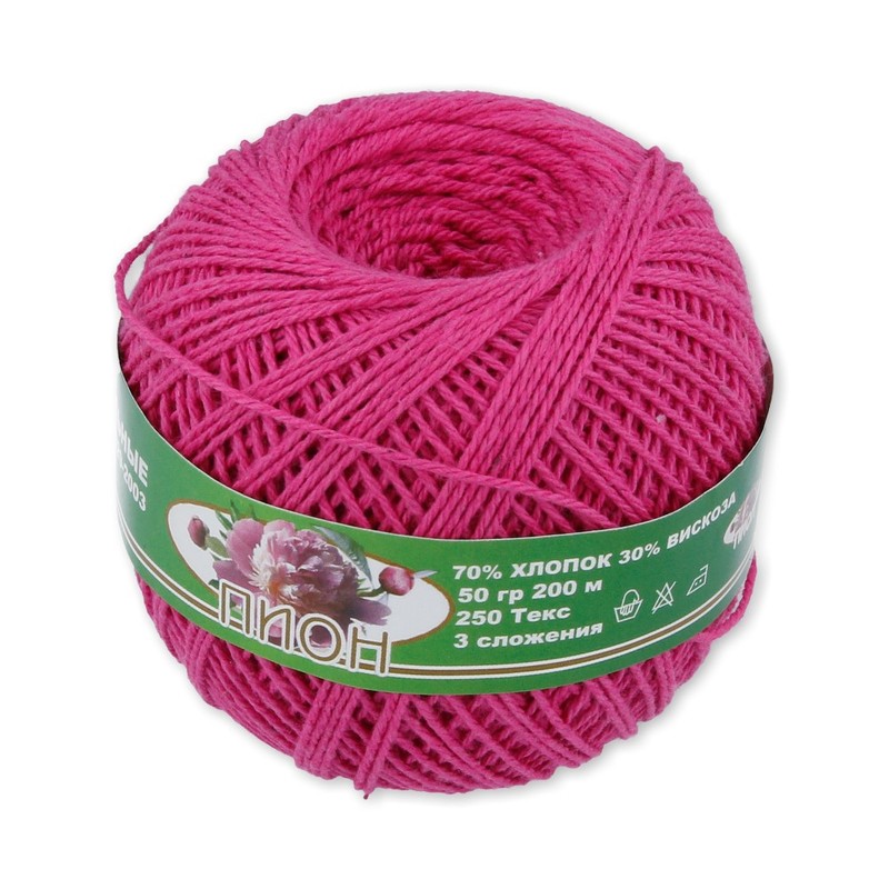 

Пряжа ПНК Кирова Пион, 6х50 г, 200 м, №0805 яркий малиновый, Розовый