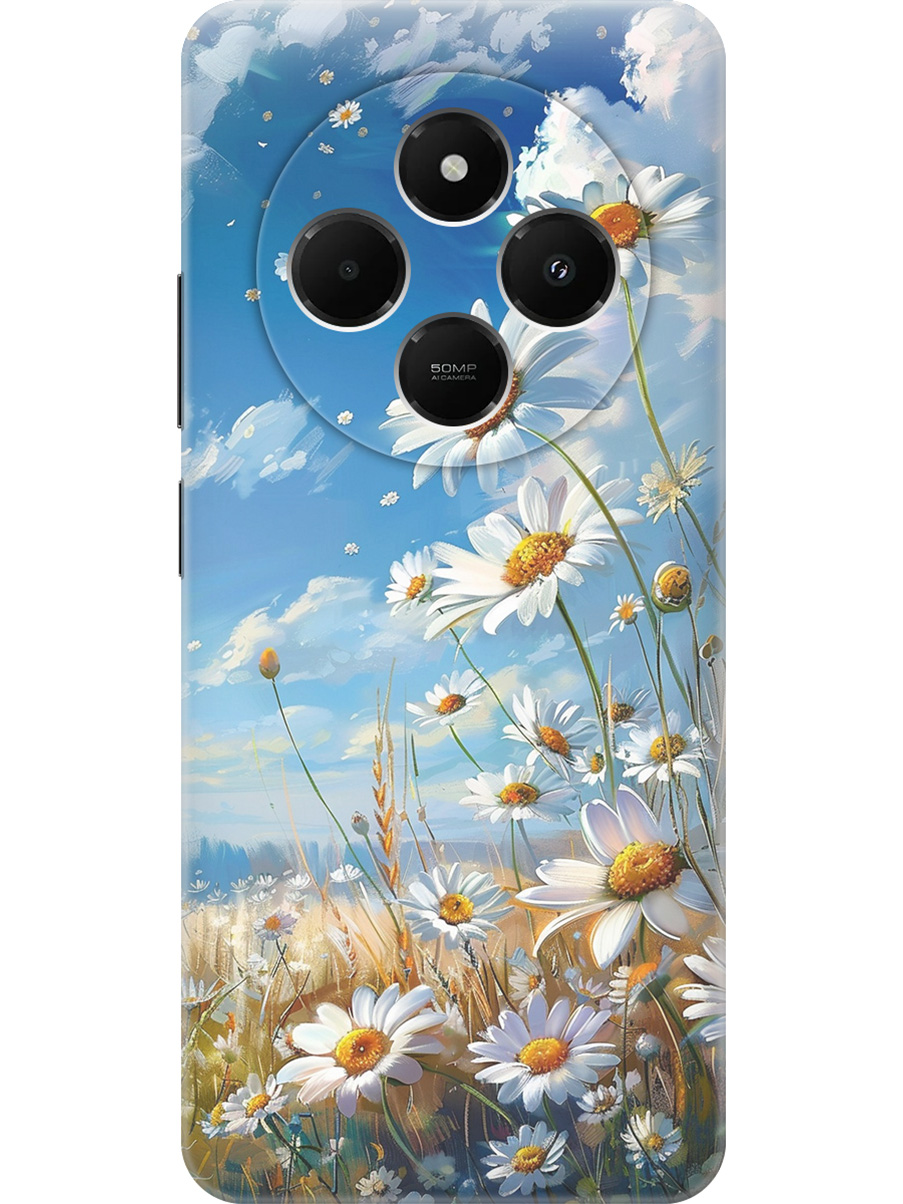 

Силиконовый чехол на Xiaomi Redmi 14C / Poco C75 с принтом "Ромашки на поле", Прозрачный;белый;синий, 786715722
