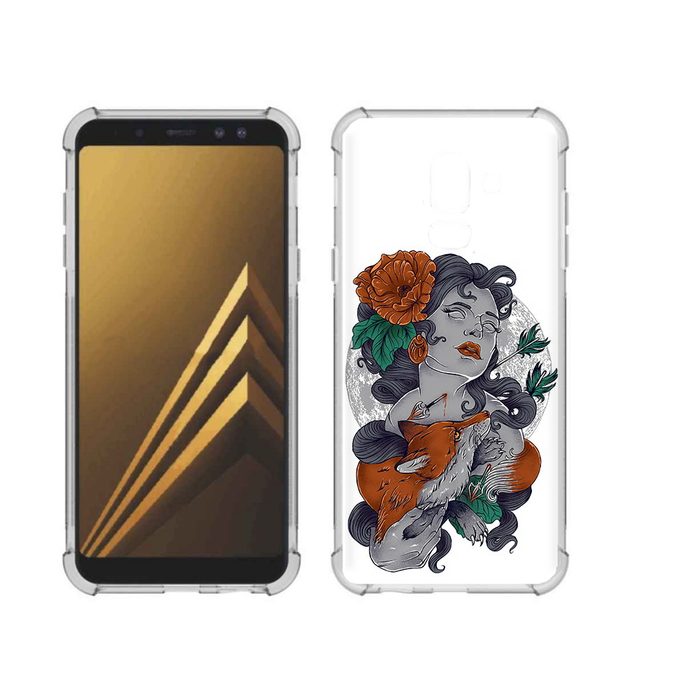 

Чехол MyPads Tocco для Samsung Galaxy A6+ (2018) темная девушка с лисой (PT111520.594.639), Прозрачный, Tocco